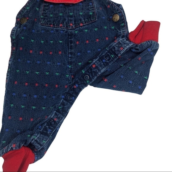 Vintage OshKosh B’gosh Made in USA Infant Overalls Geometric Shapes Sz 6-9mo - Picture 12 of 16